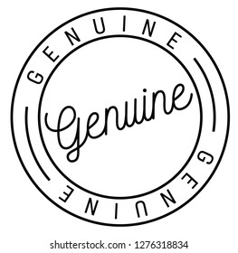 genuine stamp on white background