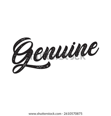 Genuine text on white background.