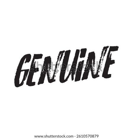 Genuine text on white background.