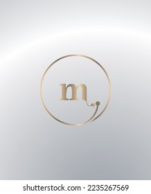 A genuine vintage styled leaf themed stunning letter M vector logo template