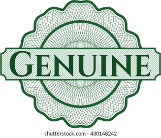 Genuine written inside rosette