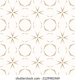 Geo abstract seamless pattern. Golden vector geometric texture with diamonds, lattice, mesh, lines, floral silhouettes. Simple modern oriental background. Luxury gold ornament. Stylish repeat design