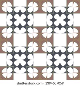 Geo ceramic tile vector. Morrocan geometric pattern, Mosaic arabesque. Talavera pattern, Arab kitchen. Majolica ornament.  Retro ethnic repeat. Natural colors Geometric boho design.