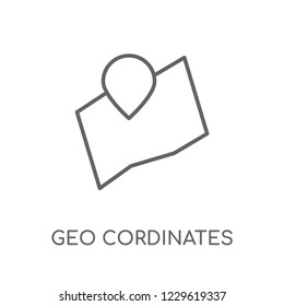 Geo Cordinates linear icon. Modern outline Geo Cordinates logo concept on white background from Maps and Locations collection. Suitable for use on web apps, mobile apps and print media.