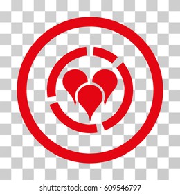 Geo Diagram icon. Vector illustration style is flat iconic symbol, red color, transparent background. Designed for web and software interfaces.