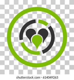 Geo Diagram icon. Vector illustration style is flat iconic bicolor symbol, eco green and gray colors, transparent background. Designed for web and software interfaces.