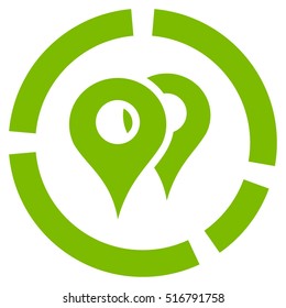 Geo Diagram vector icon. Flat eco green symbol. Pictogram is isolated on a white background. Designed for web and software interfaces.