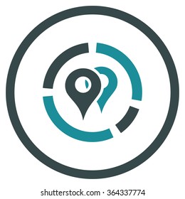Geo Diagram vector icon. Style is bicolor flat circled symbol, soft blue colors, rounded angles, white background.