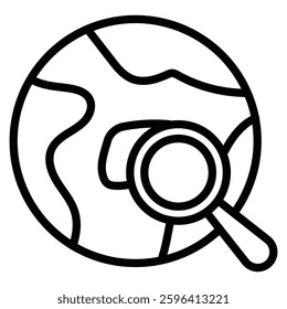 Geo Explore Vector Line Icon Design