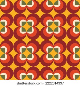 Geo floral shapes seamless pattern for colourful fabric, stationery, wallpaper or notebook cover.