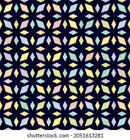 Geo fun abstract pattern. Rhombus texture, elegant floral lattice, mesh, diamonds. Abstract seamless modern background. Colorful vector ornament used for design wallpaper, print, covers, wrapping