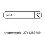 GEO or generative engine optimization concept of a prompt input box with AI to enhance a websites visibility in search or LLMs vector