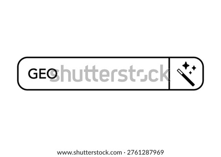GEO or generative engine optimization concept of a prompt input box with AI to enhance a websites visibility in search or LLMs vector