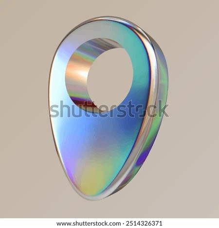 geo gps chrome 3d vector