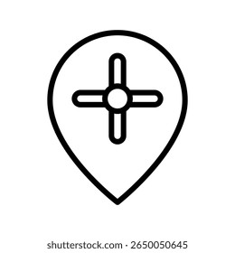 Geolokalisierung Symbol flache dünne Umrisslinie Kunstlogo