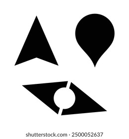 Geo Location icon set vector. Navigation and route concept illustration