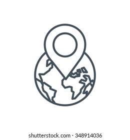 Geo location icon suitable for info graphics, websites and print media and  interfaces. Line vector icon.