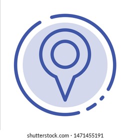Geo location, Location, Map, Pin Blue Dotted Line Line Icon