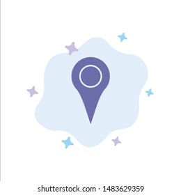 Geo location, Location, Map, Pin Blue Icon on Abstract Cloud Background