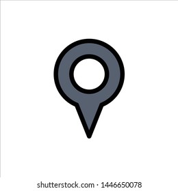Geo location, Location, Map, Pin  Flat Color Icon. Vector icon banner Template