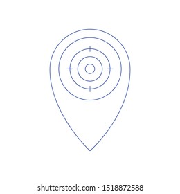 Geo location, navigation flat isometric vector concept illustration. Concept of line icon
