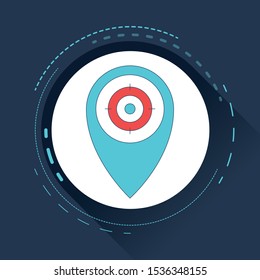Geo location, navigation flat isometric vector concept illustration