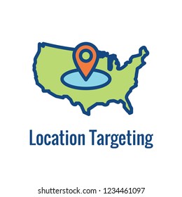 Geo Location Targeting with GPS Positioning and Geolocation Icon