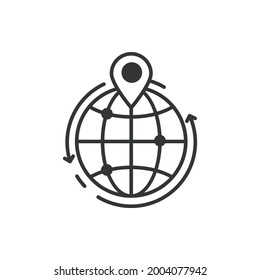 Geo Location vector outline icon style illustration. EPS 10 file 