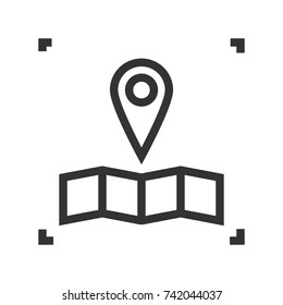 Geo map line icon