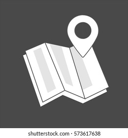 Geo map location. Real estate outline vector icon