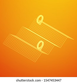 Geo map pin with folding map. Place symbol GPS pictogram. Wireframe low poly mesh vector illustration