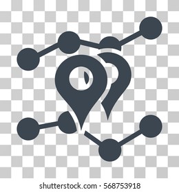 Geo Markers Trends icon. Vector illustration style is flat iconic symbol, smooth blue color, transparent background. Designed for web and software interfaces.