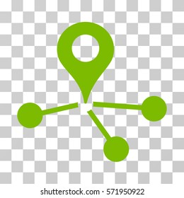 Geo Network icon. Vector illustration style is flat iconic symbol, eco green color, transparent background. Designed for web and software interfaces.
