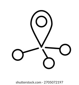 Ilustración vectorial de iconos de contorno de red geográfica