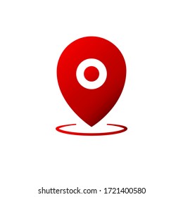 Geo pin, location icon in different colors or geolocation, gps, map pointer for applications, web, app. Isolated white background. EPS 10 vector.
