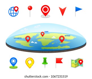 Geo pin as logo. Geolocation and navigation. Icon for map, mobile or devices. gps for web design, button for infographic elements. travel to destination.