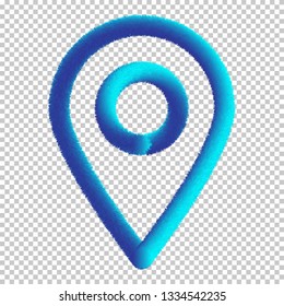 geo pin web icon web elements. Eps10.3D Fur Effect vector illustration isolated on transparent background to use in web and mobile UI, basic UI web elements.