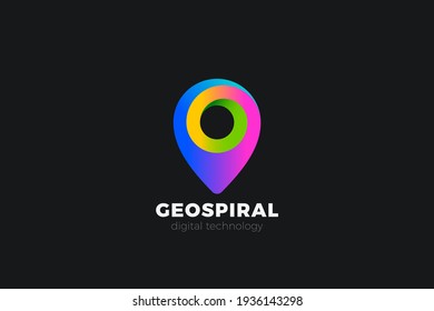 Geo point pin mark Logo location map navigation app design vector template.