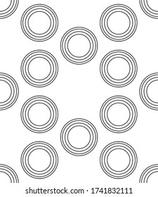 Geo seamless pattern, circles ornament, seamless fabric print,  geometric background, vector illustration