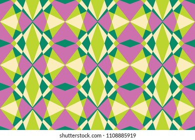 Geo seamless pattern, geometrical ornament, seamless fabric print, bright festive print, colorful geometric background