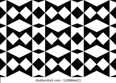 Geo seamless pattern, stylish geometric ornament, seamless fabric print, monohcrome geometric background