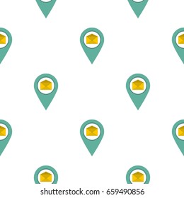 Geo tag mail pattern seamless flat style for web vector illustration