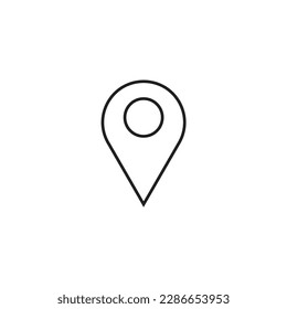 geo tag outline vector icon.