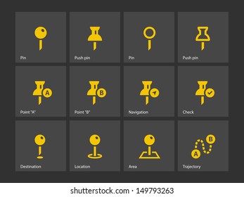 Geo Tag Pin icons. Vector illustration.