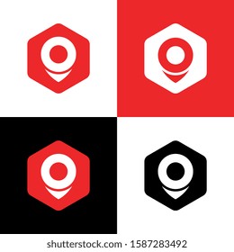 Geo tag symbol, location pin icon, map pointer logo design - Vector