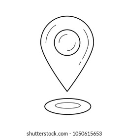 Icono de línea vectorial de etiqueta geográfica aislado en fondo blanco. Icono de la línea de la etiqueta geográfica para infografía, sitio web o aplicación. Icono escalable diseñado en un sistema de cuadrícula.
