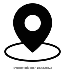 Icono plano de ubicación de destino geográfico aislado en fondo blanco