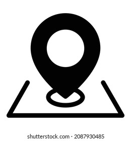 Geo Target Map Flat Icon Isolated On White Background
