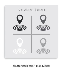 Geo targeting flat black and white vector icon.