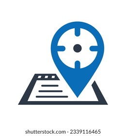 Geo Targeting Flat Blue Icon Isolate On White Background Vector Illustration | Seo Icons